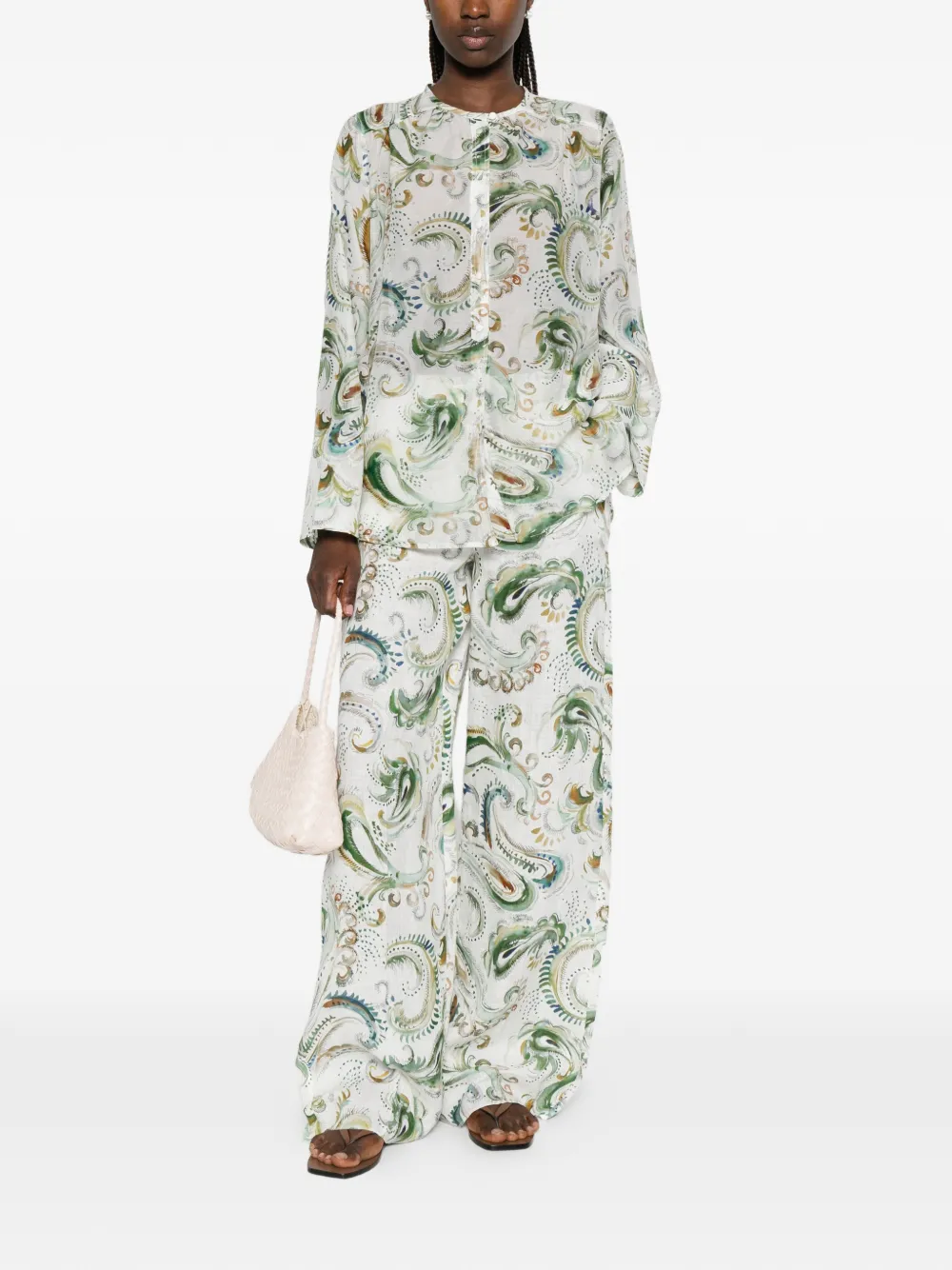Marella Domino broek met ceintuur zak Wit