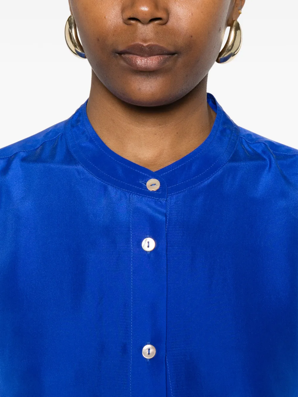 Button-Front Midi Dress