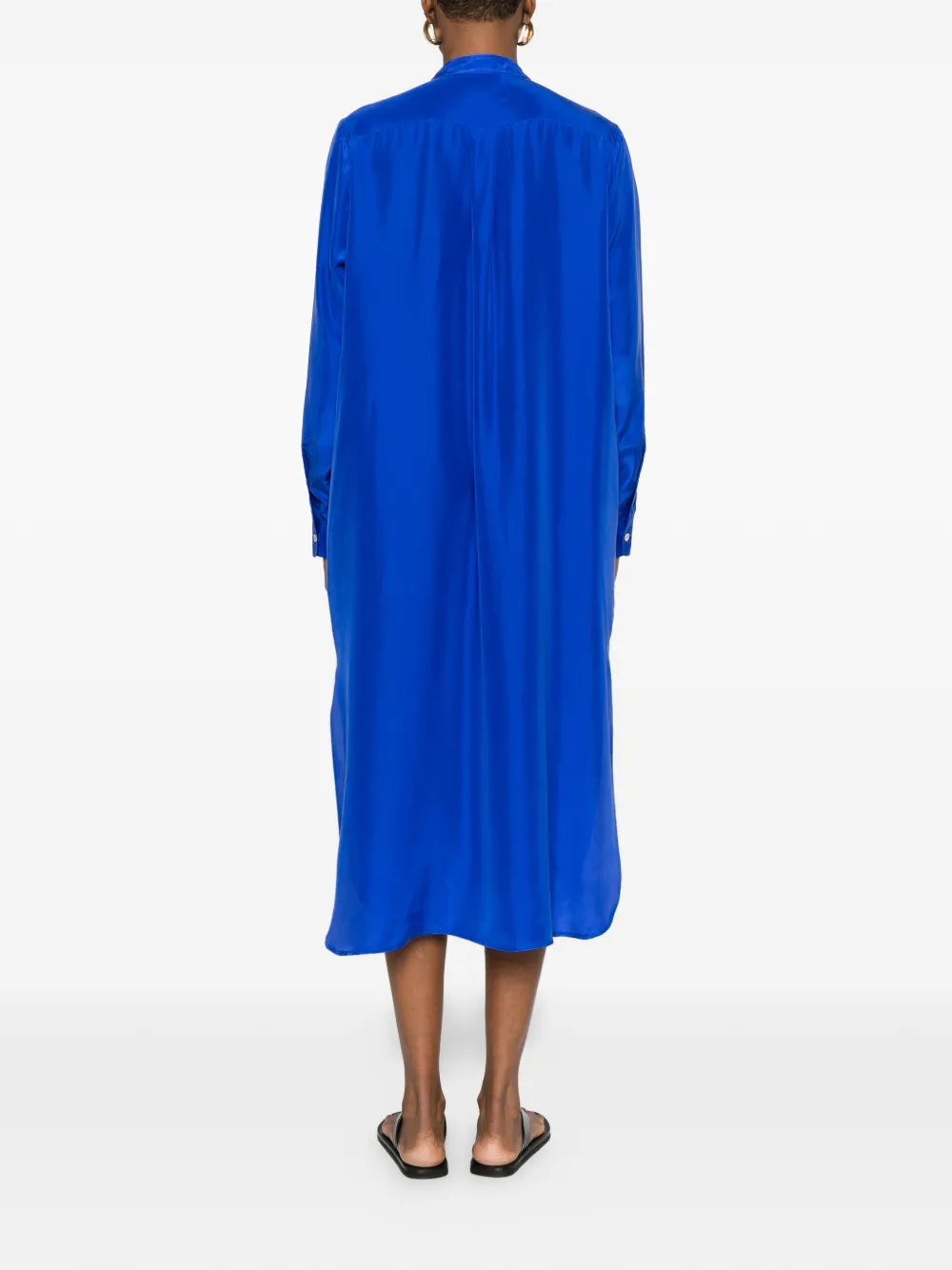 Button-Front Midi Dress