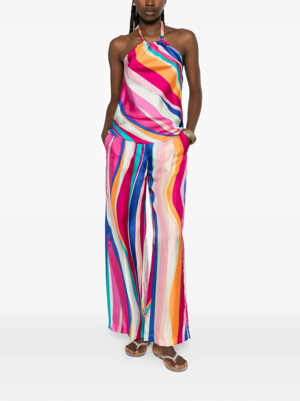Marella Opossum broek met abstracte print Roze