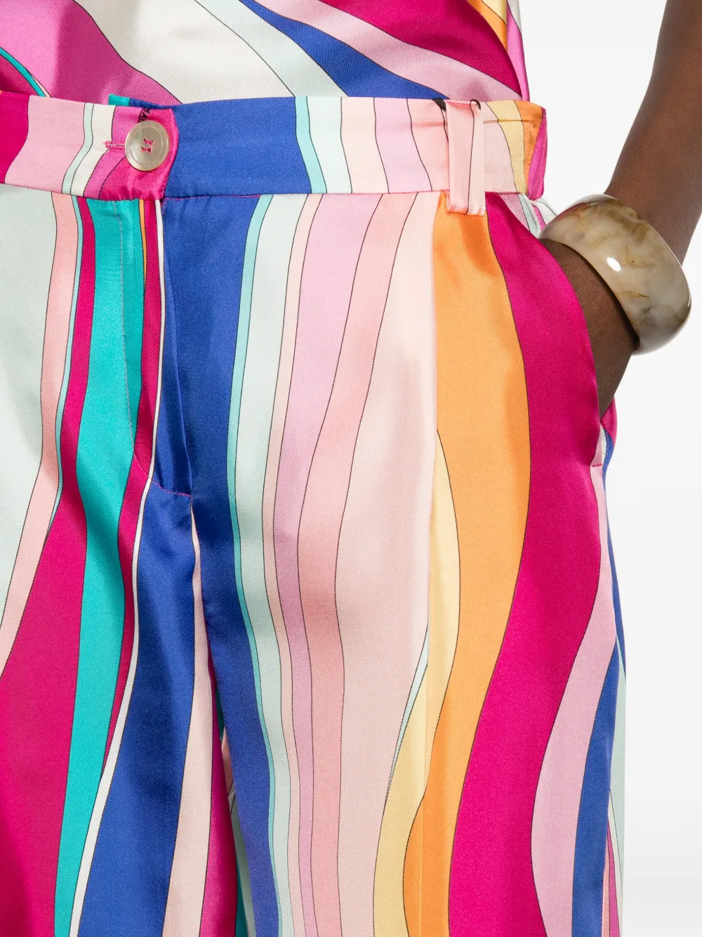 Marella Opossum broek met abstracte print Roze