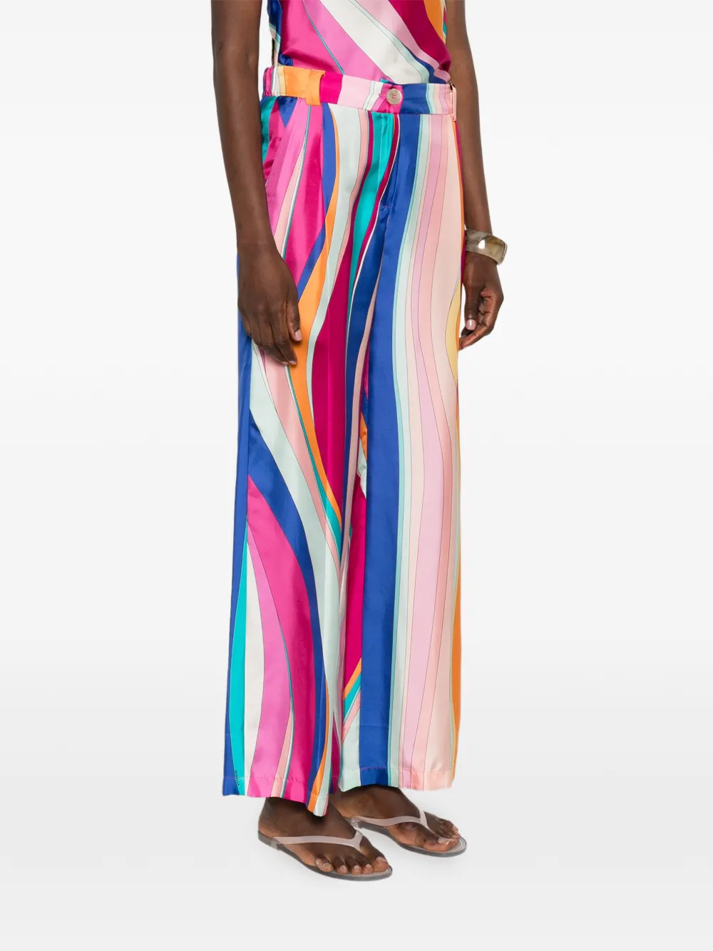 Marella Opossum broek met abstracte print Roze