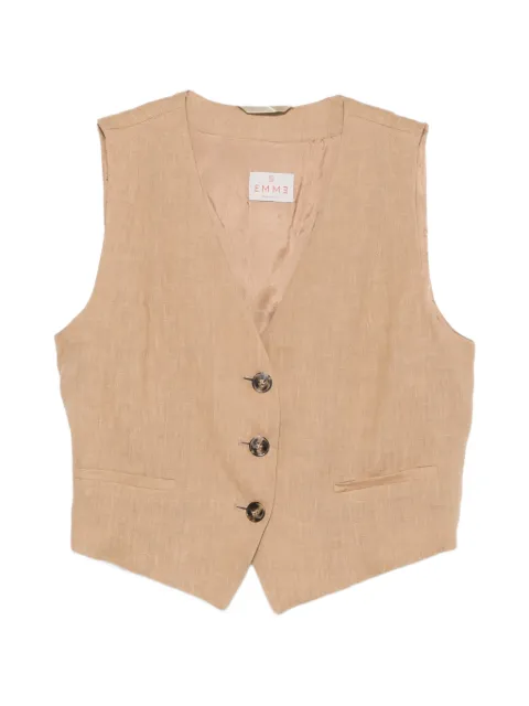 Marella Colete de linho com abotoamento