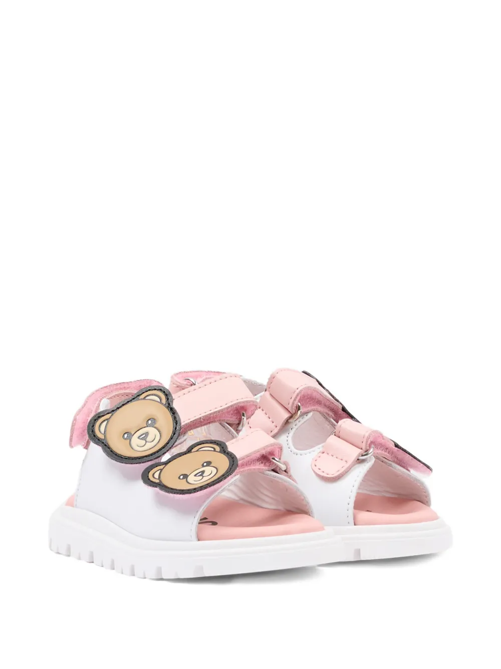 Moschino Kids Teddy-appliqued sandals - Bianco