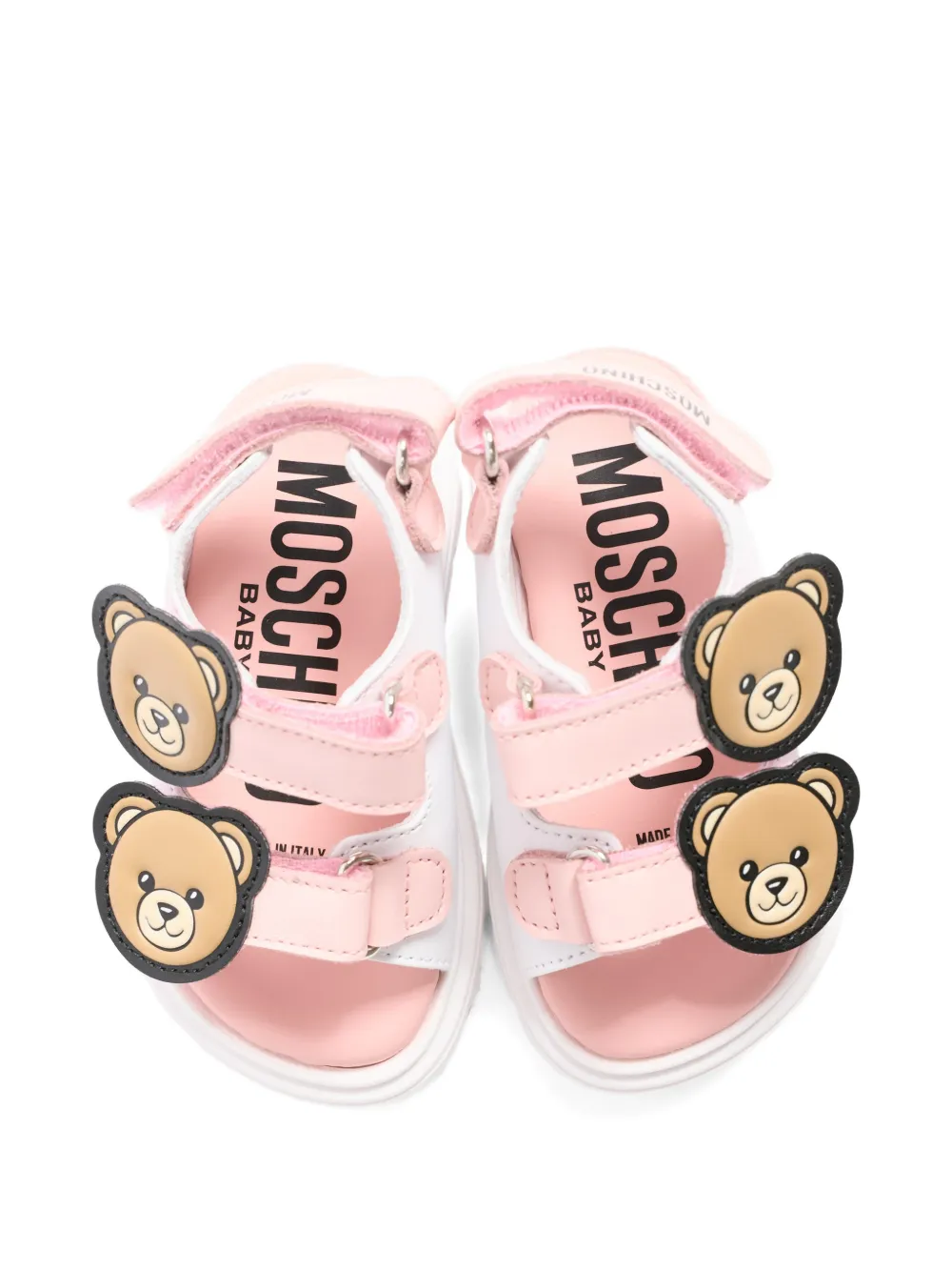 Moschino Kids Sandalen met teddybeerapplicatie Wit