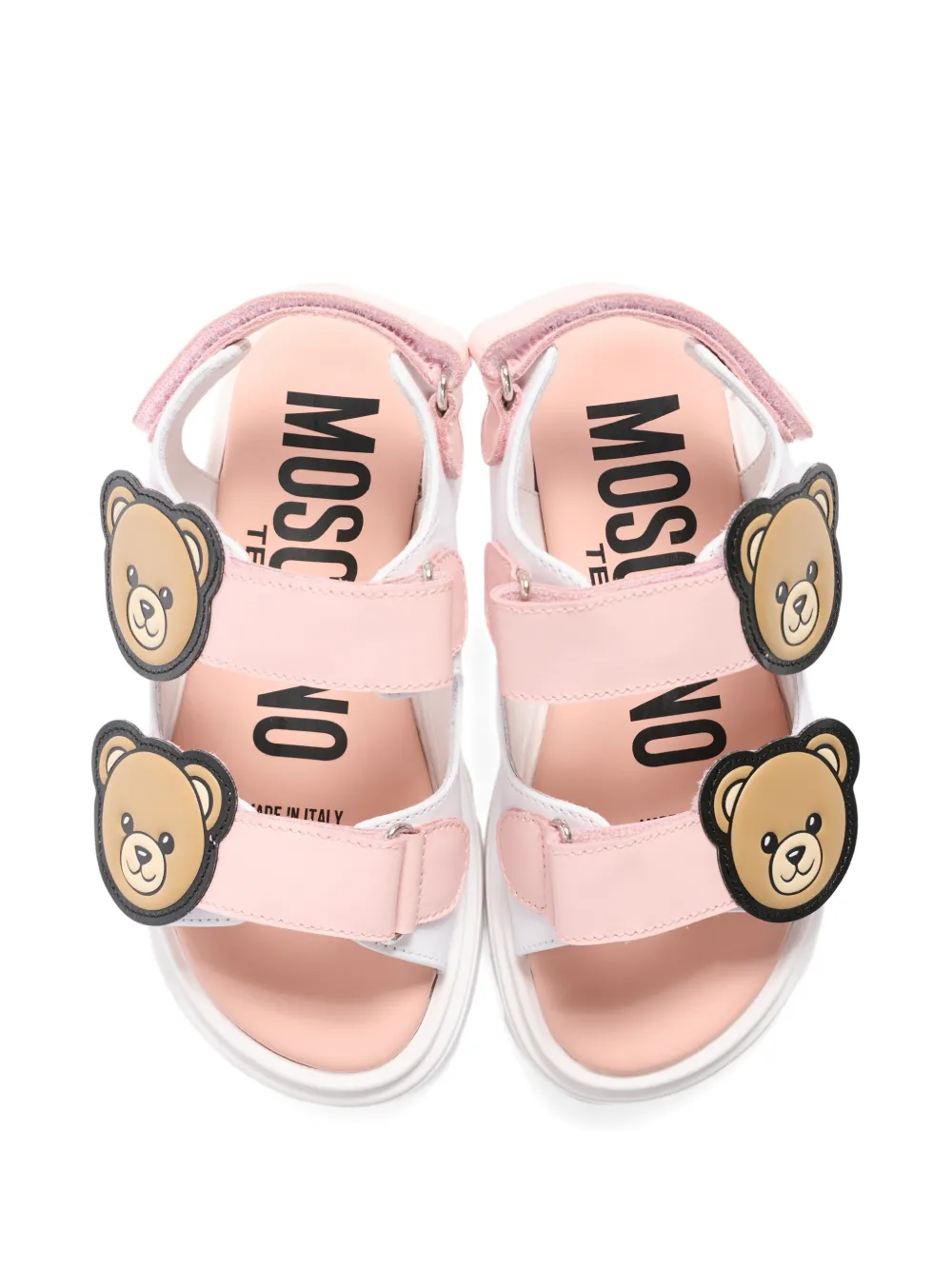 Moschino Kids Teddy-motif strap sandals Wit