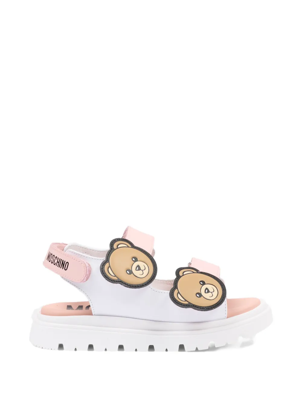 Moschino Kids Teddy-motif strap sandals Wit