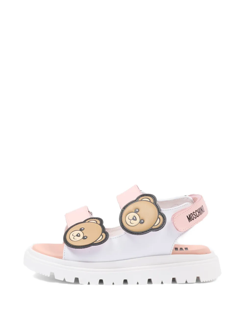 Moschino Kids Teddy-motif strap sandals Wit