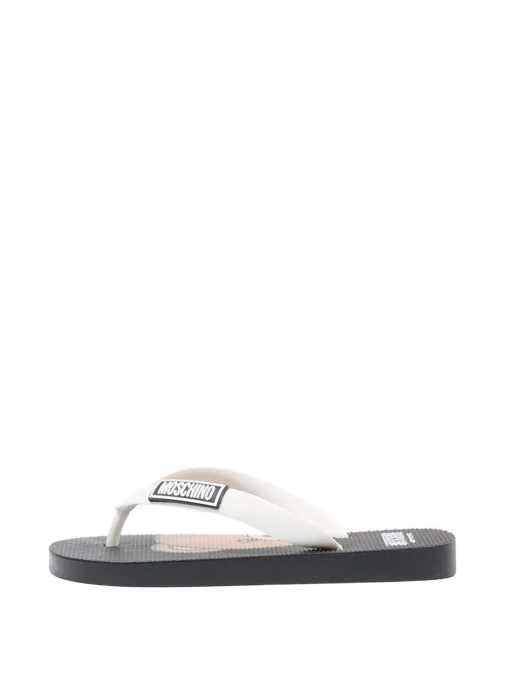Moschino Kids logo flip flops Zwart