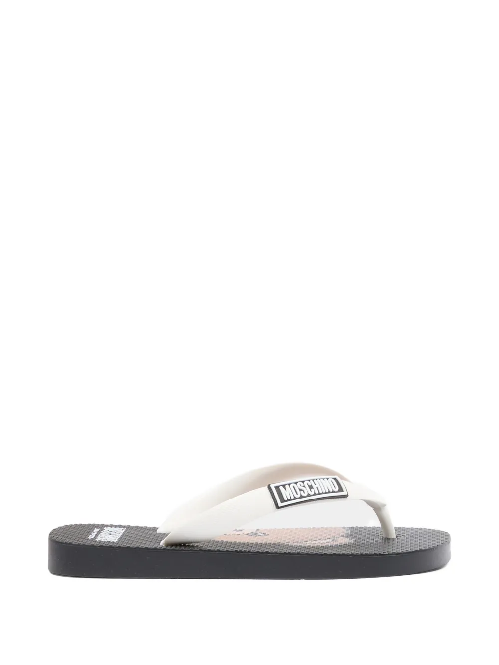 Moschino Kids logo flip flops Zwart
