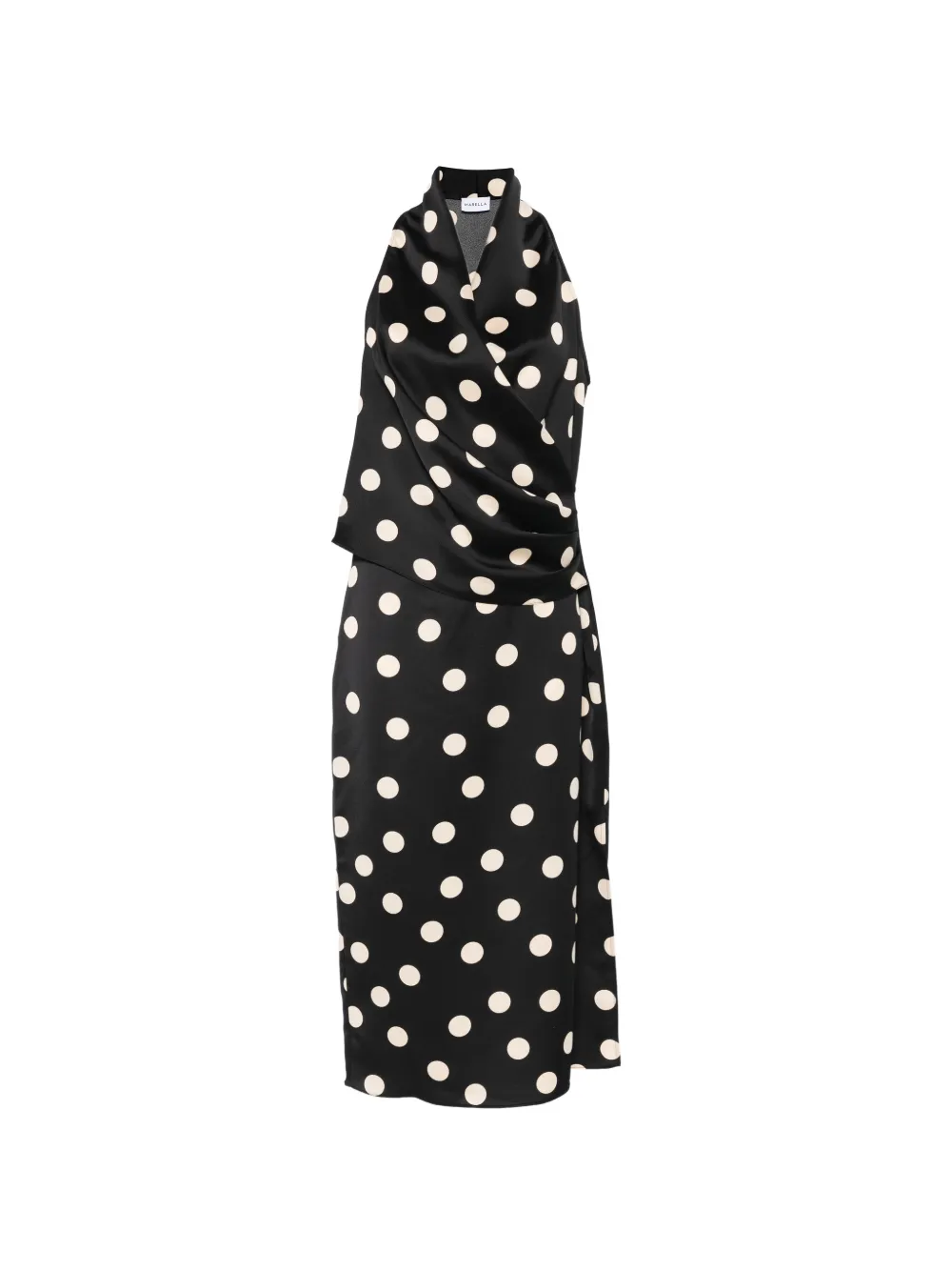 Marella polka-dot halterneck midi dress - Nero