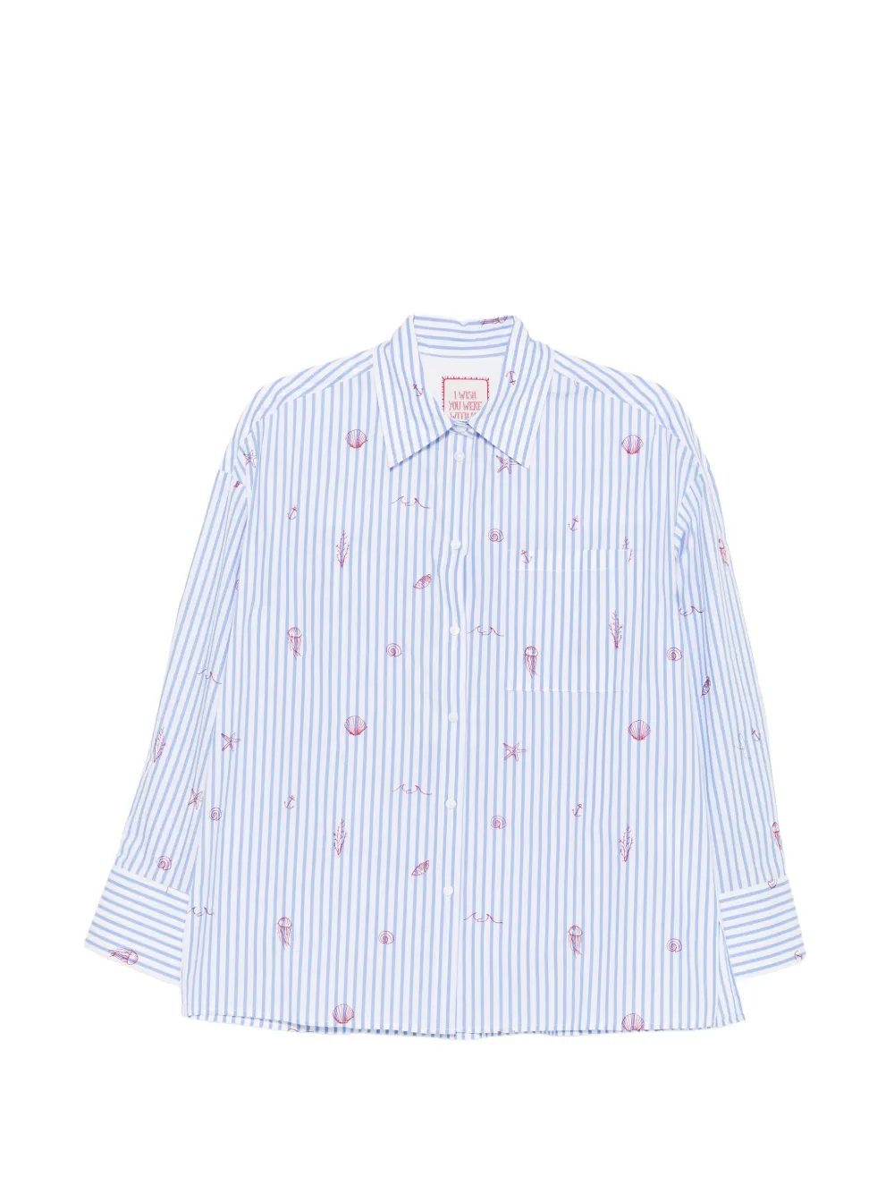 Pennyblack embroidered striped shirt - Bianco