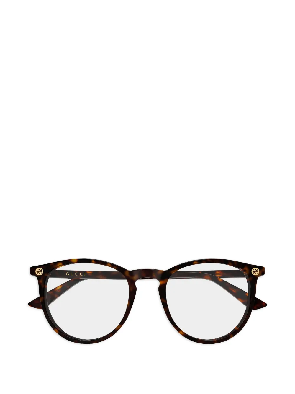 Gucci Eyewear round-frame logo-detail glasses - Braun