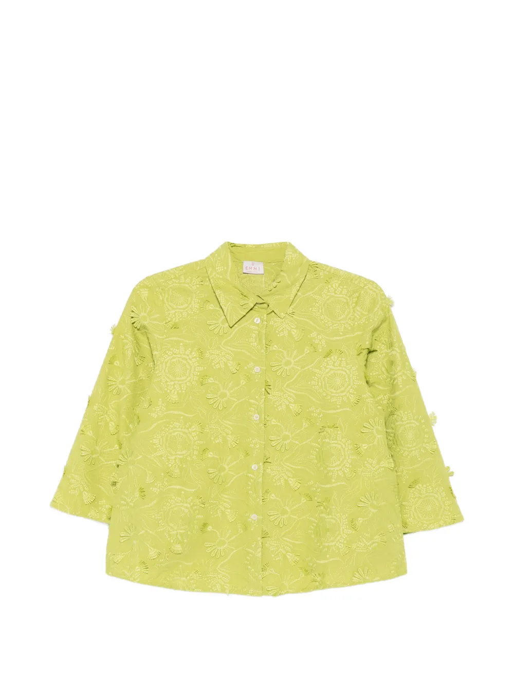 Marella floral-embroidered cotton shirt - Grün