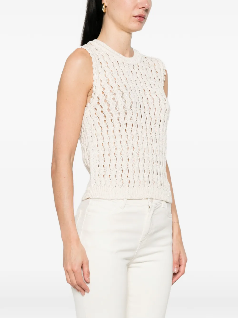  Monochrome Memiro Openwork Tank Top - Neutrals 