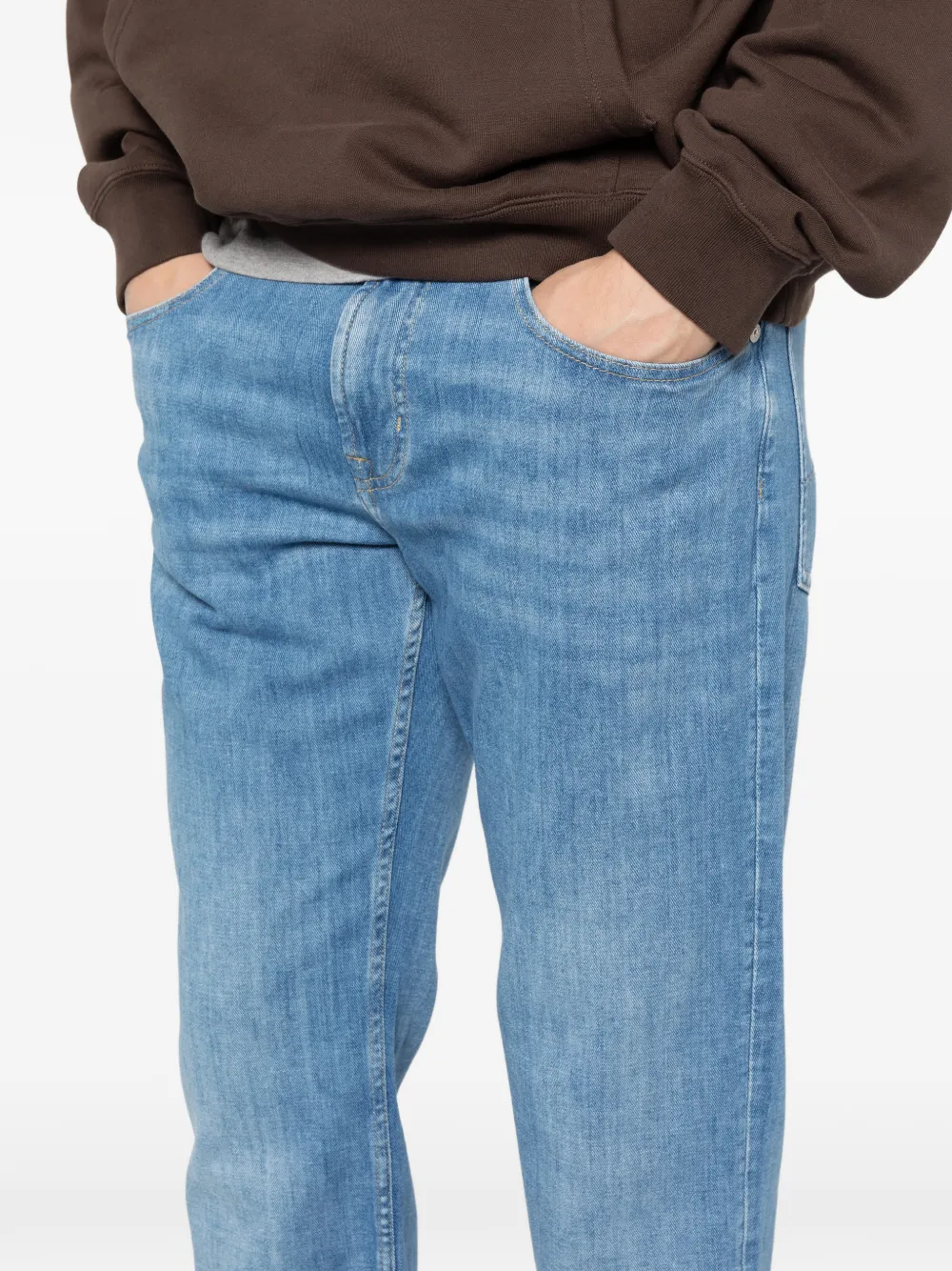 7 For All Mankind The Straight jeans met rits Blauw