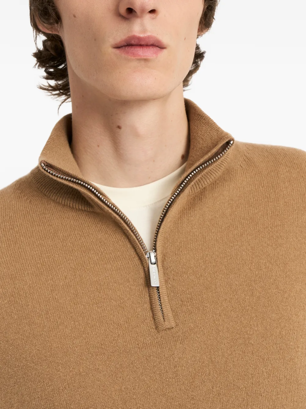 Pringle of Scotland Kasjmier trui met rits Beige