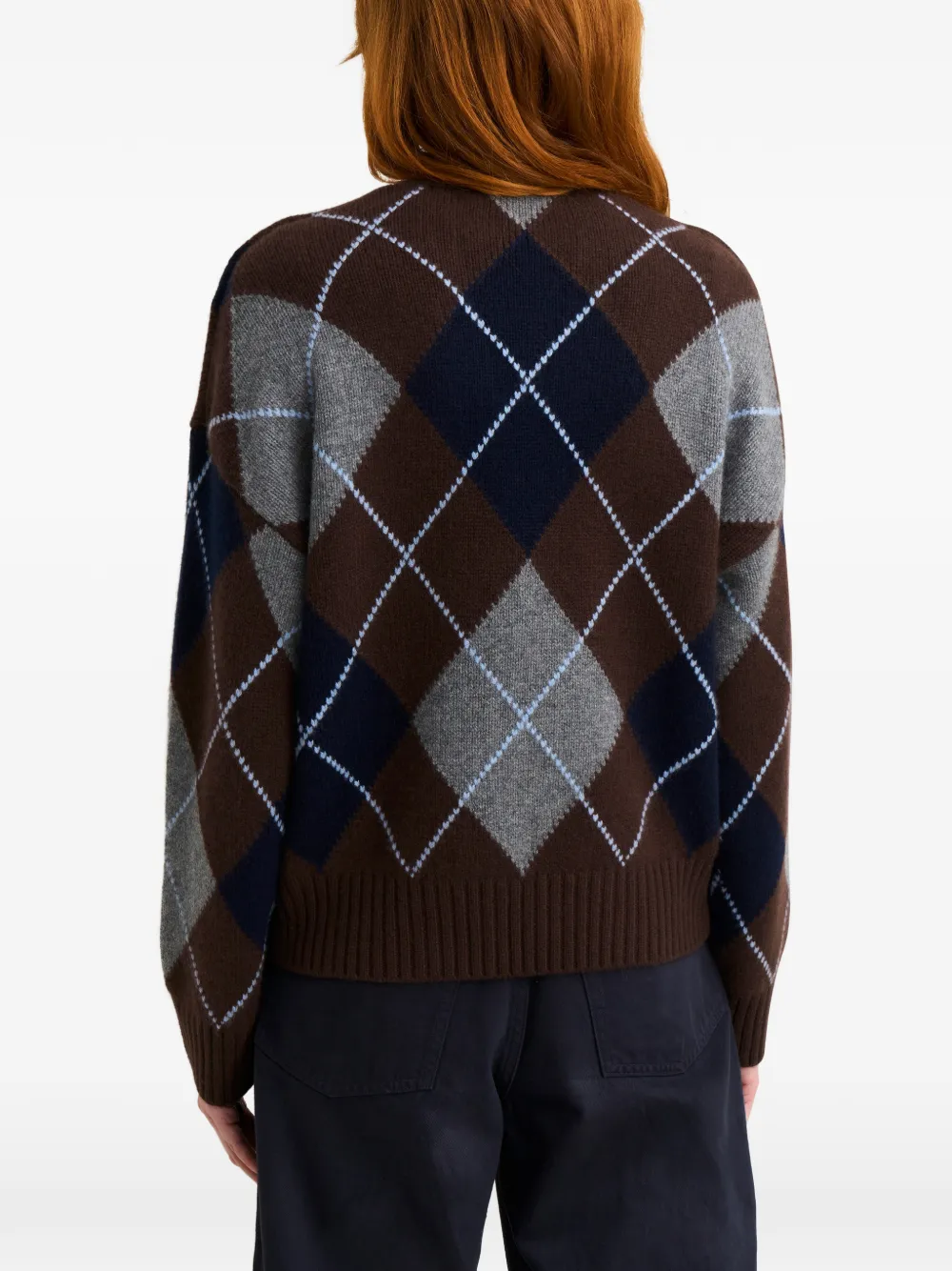 Pringle of Scotland Kasjmier vest met argyle patroon Bruin