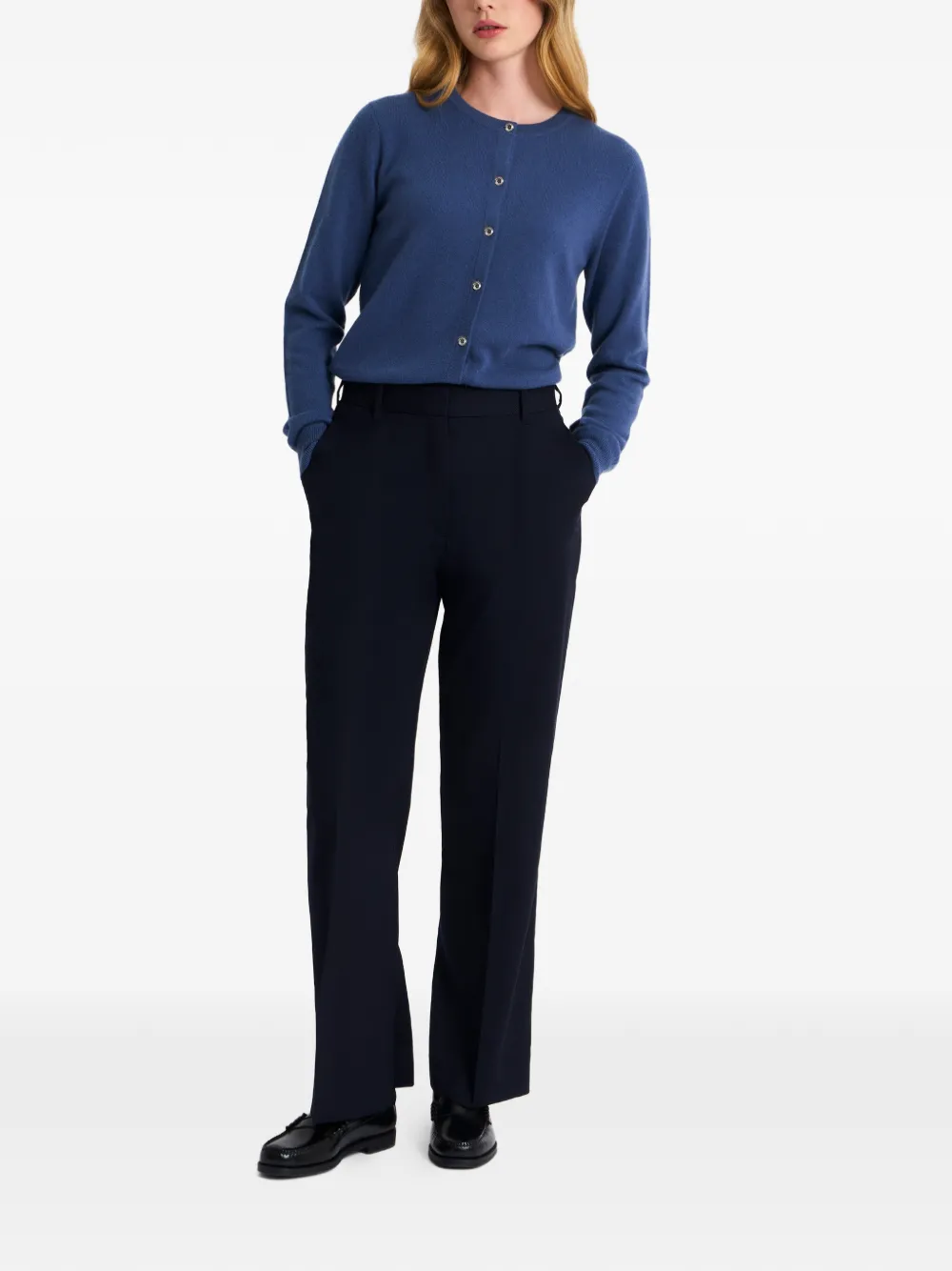 Crew-Neck Cashmere Cardigan