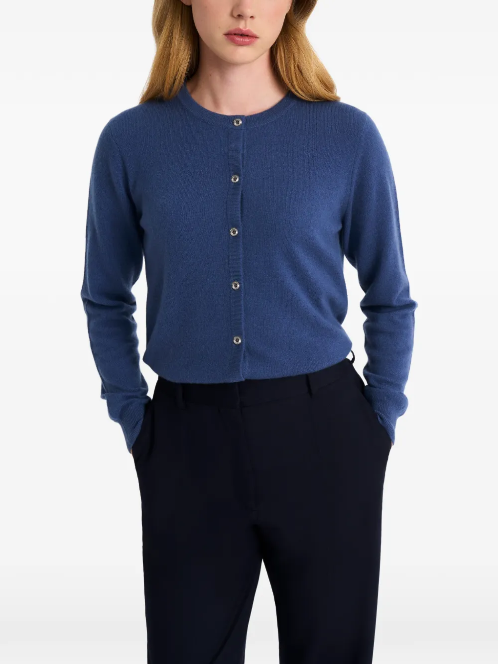 Crew-Neck Cashmere Cardigan