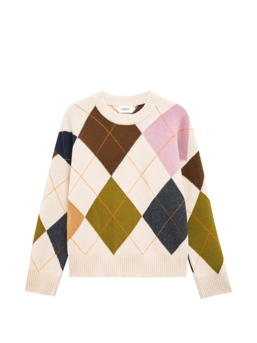 Pringle of Scotland crew-neck argyle sweater - Nude