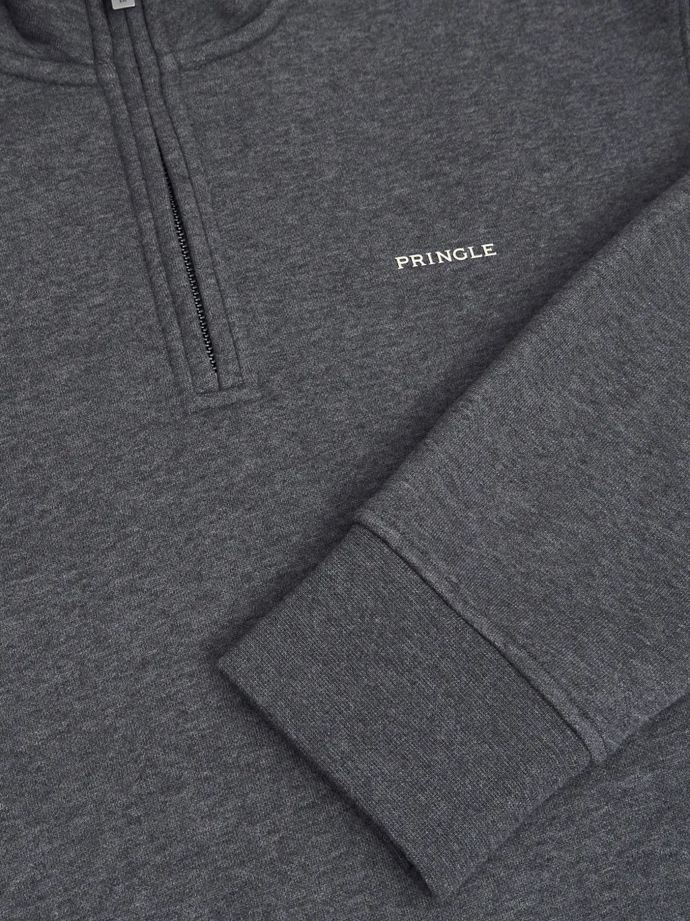 Pringle of Scotland Sweater met kwartrits Grijs