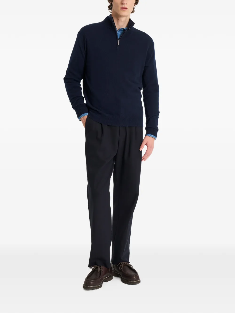  Pringle Of Scotland Jersey Con Media Cremallera - Azul 