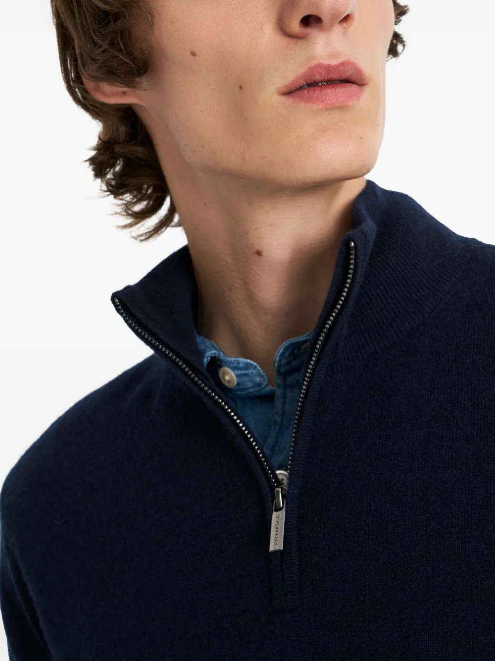 Pringle of Scotland Kasjmier trui met rits Blauw