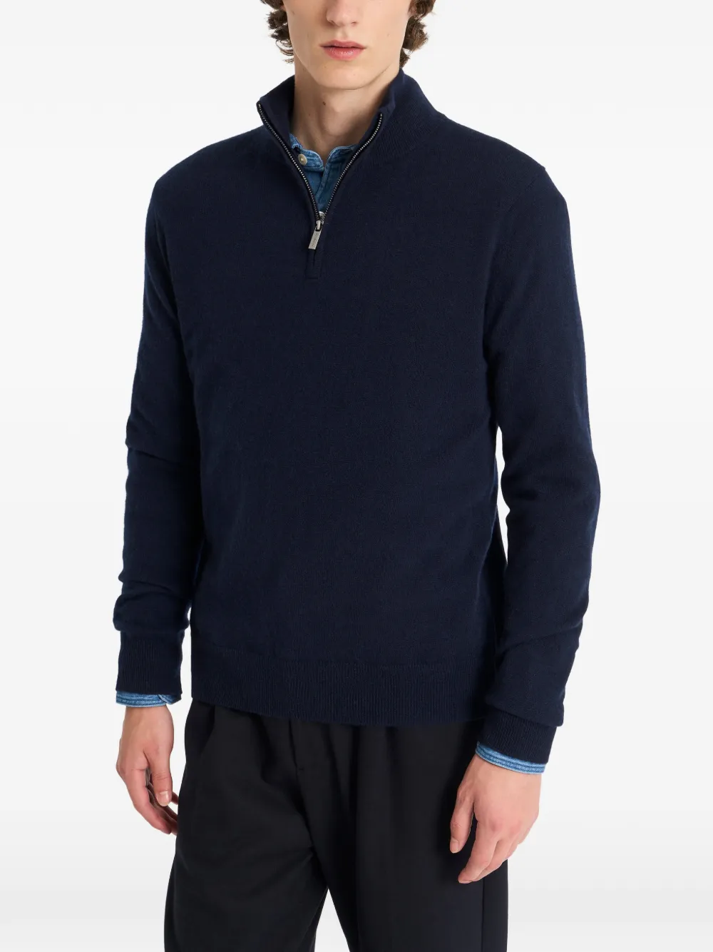  Pringle Of Scotland Jersey Con Media Cremallera - Azul 