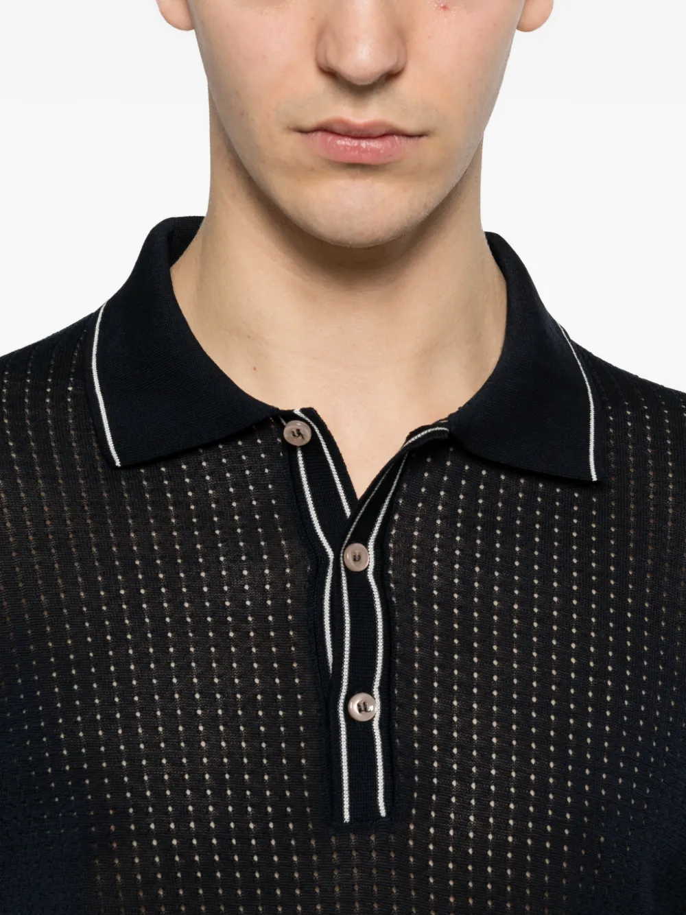 Tagliatore Poloshirt met afwerking Blauw