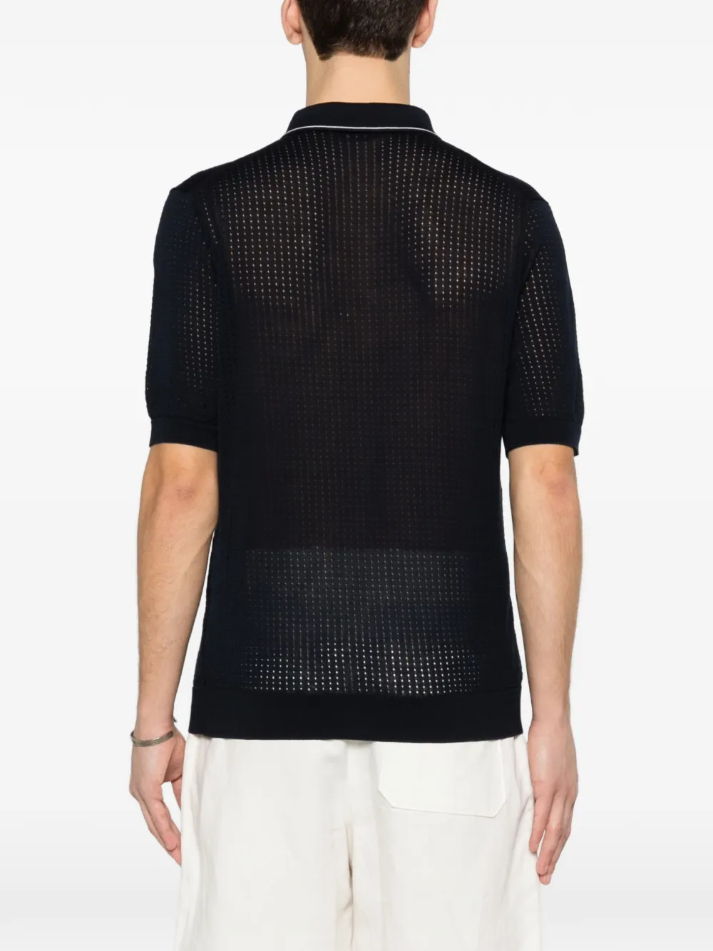 Tagliatore Poloshirt met afwerking Blauw