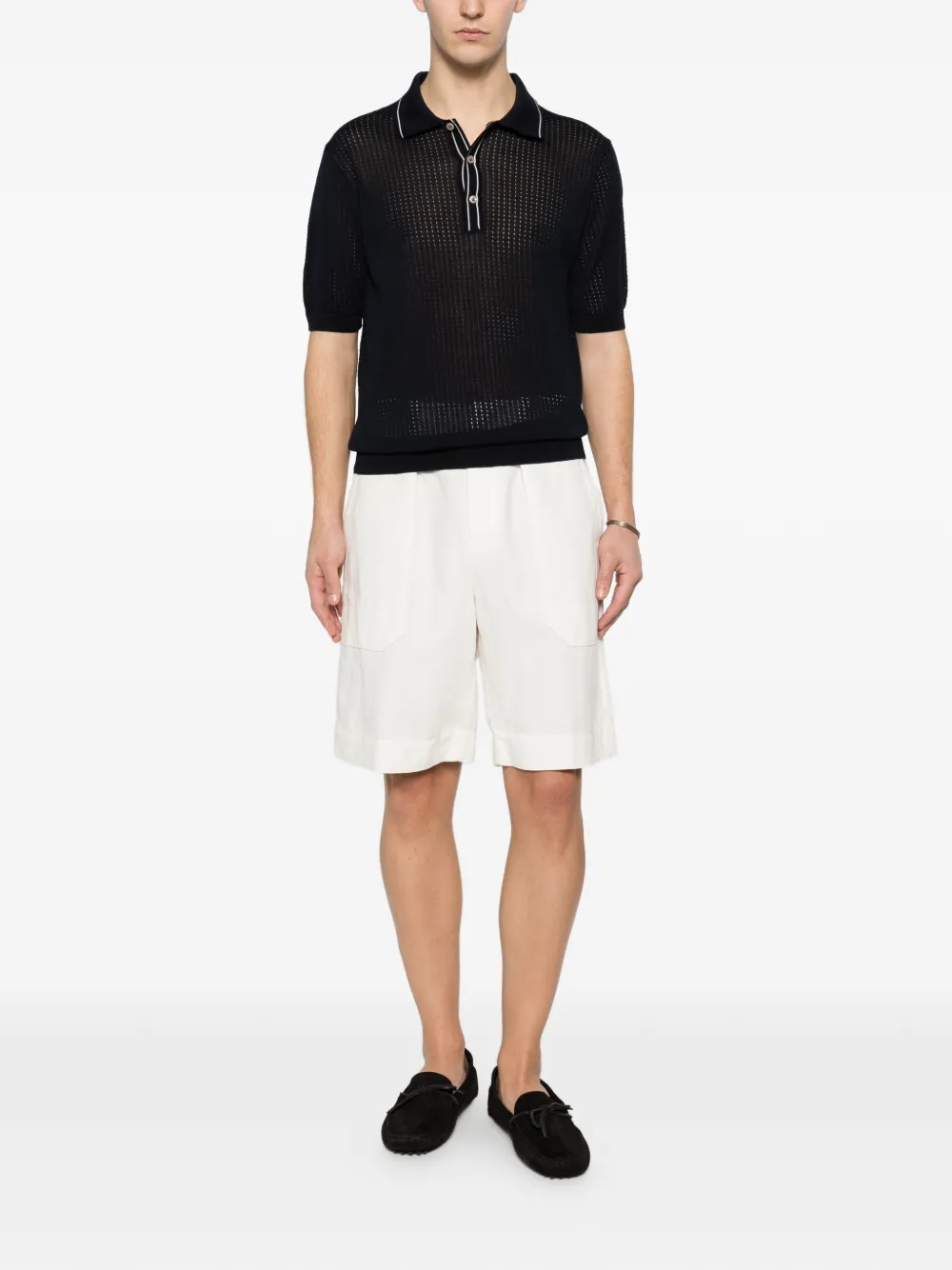 Tagliatore Poloshirt met afwerking Blauw