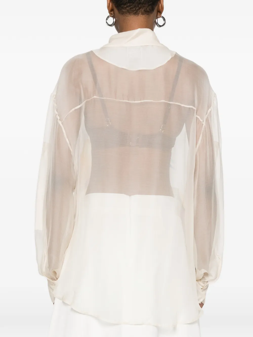 Donde Esteban Blouse met fruitprint Beige