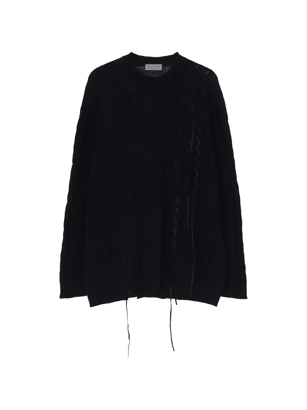 Yohji Yamamoto distressed crew-neck sweater - Nero