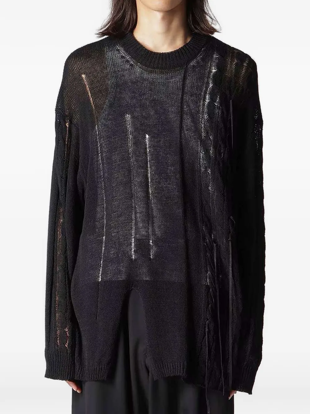 Yohji Yamamoto Gerafelde trui Zwart