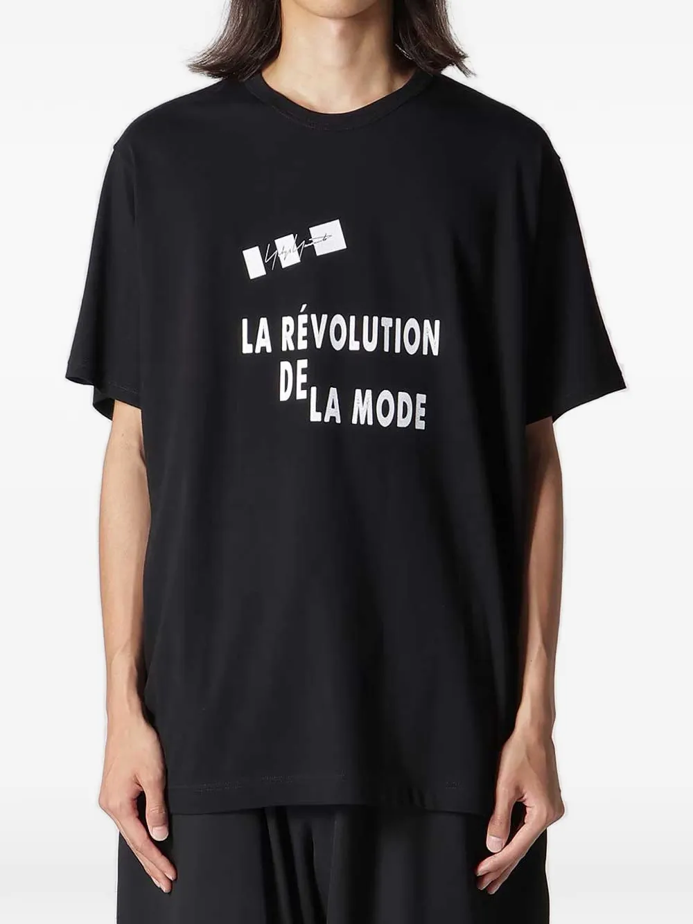Yohji Yamamoto T-shirt met print Zwart