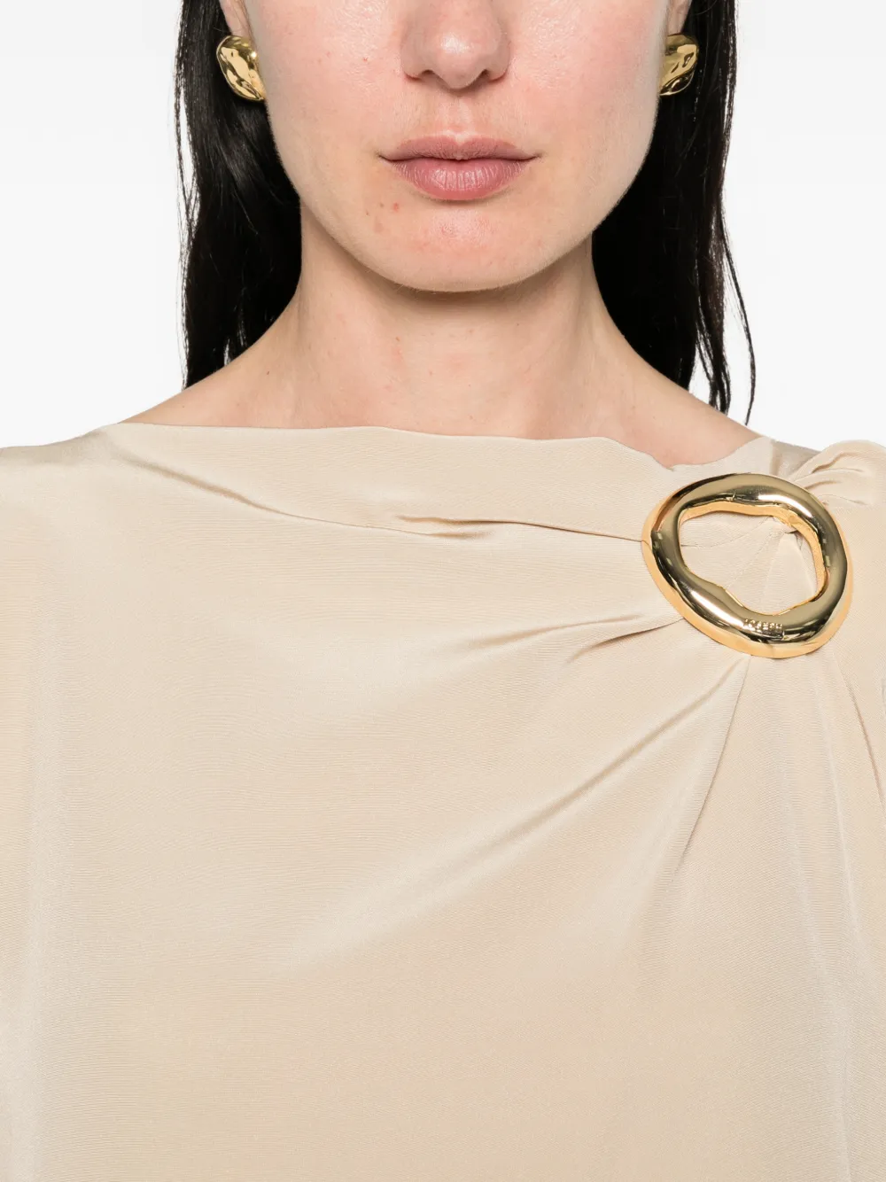 JOSEPH Anika jurk met ringdetail Beige