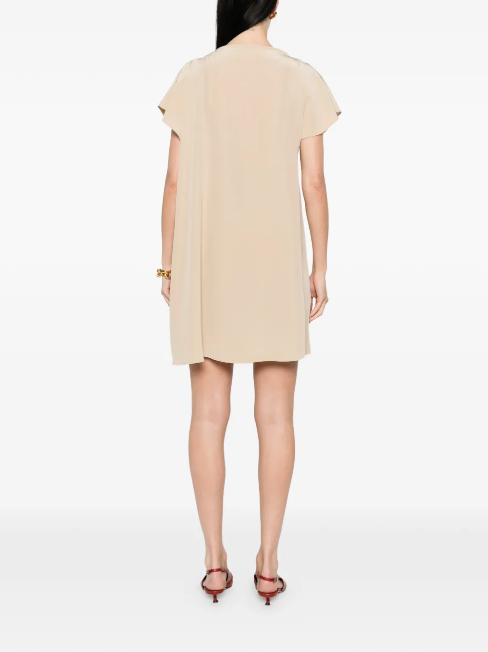 JOSEPH Anika jurk met ringdetail Beige