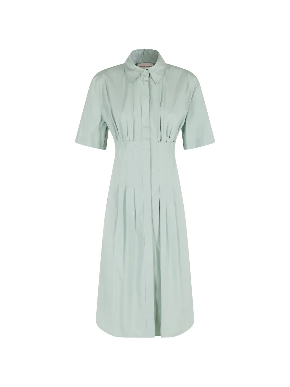 Semicouture collared pleated dress - Verde