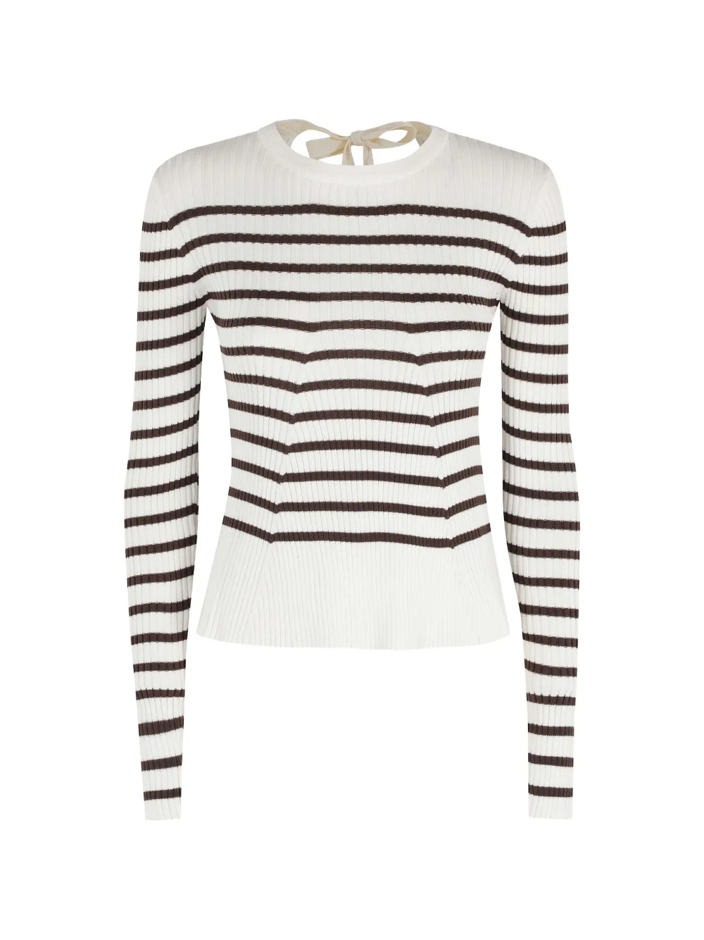 Semicouture Agacia striped ribbon sweater - Bianco