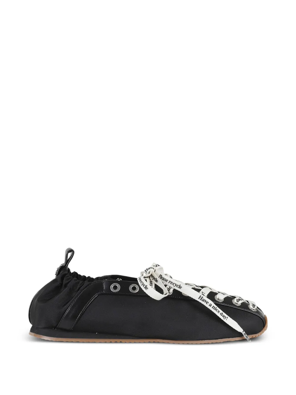 GANNI lace-up ballet flats - Nero