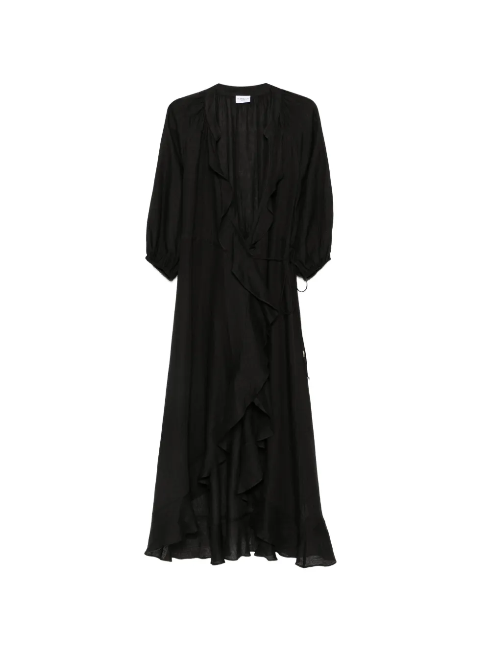 Marella ruffled wrap dress - Nero