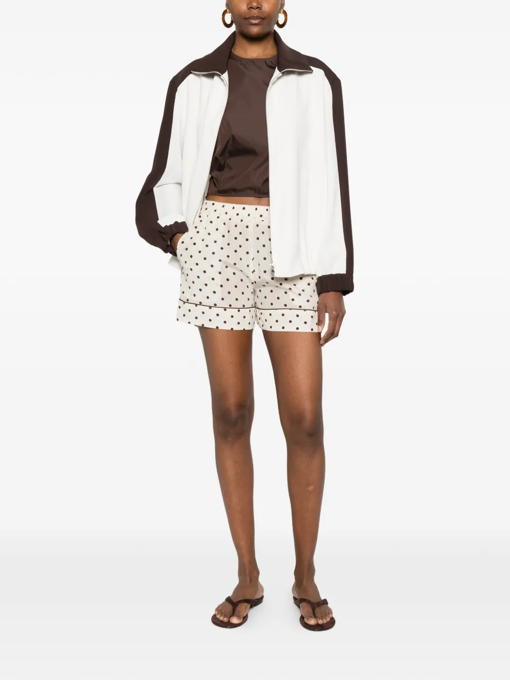  P.a.r.o.s.h. Polka Dot Trim Shorts - Neutrals 