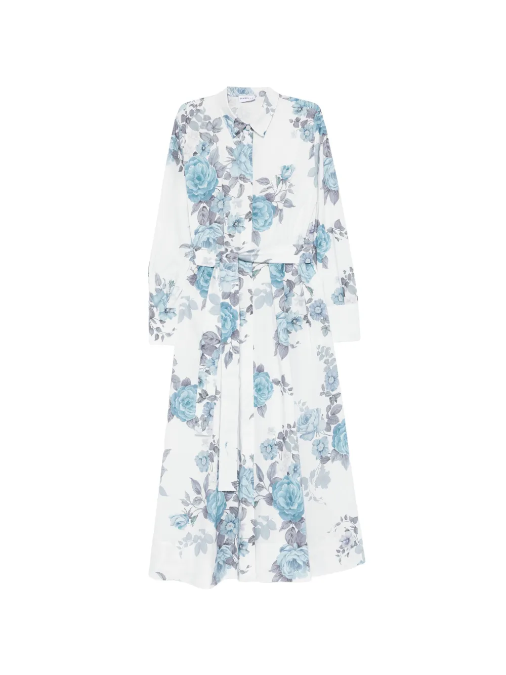 Marella Formica floral belted midi dress - Blue
