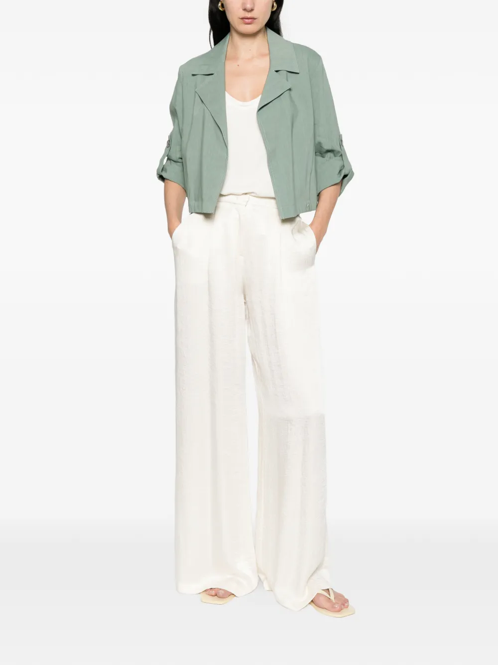  Monochrome Palchi Roll-sleeve Jacket - Green 