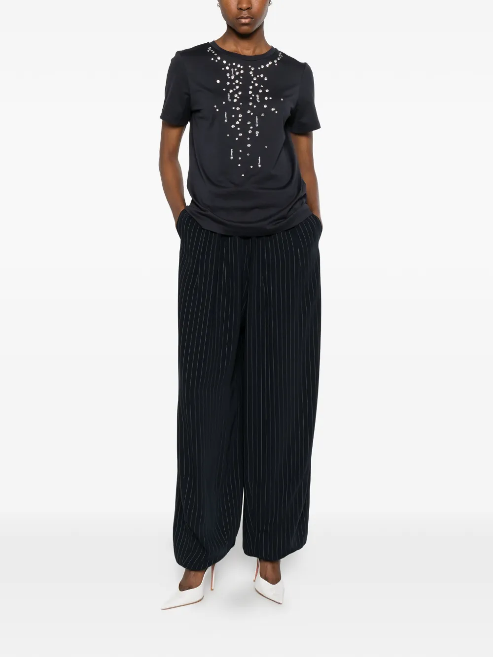 Marella T-shirt verfraaid met kristallen Blauw
