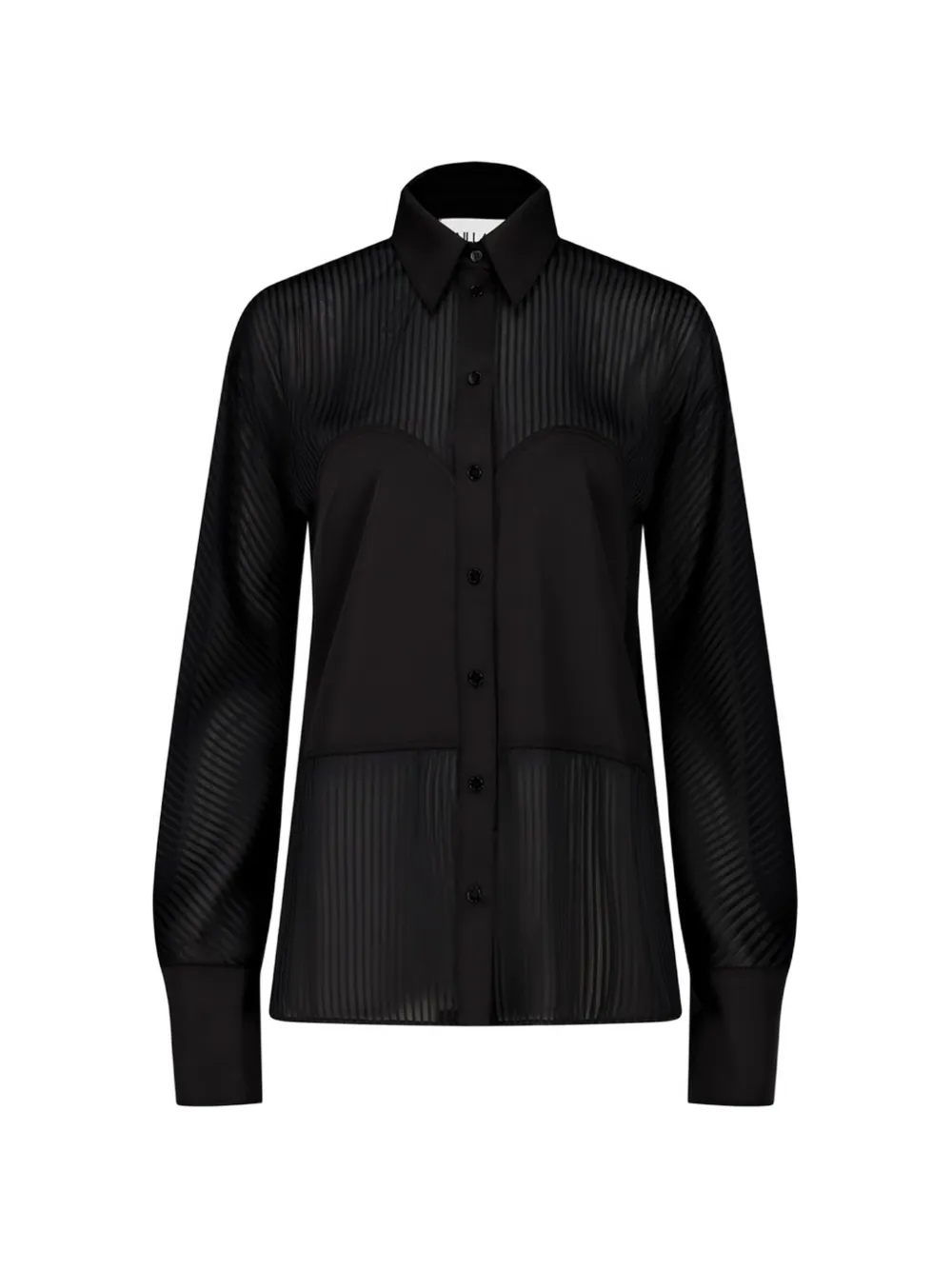 Vaillant Studio Textured Panelled Shirt In Black