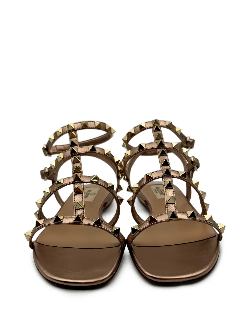 Valentino Garavani Rockstud sandalen met bandje en studs Bruin