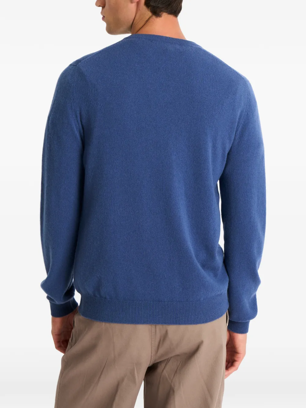 Pringle of Scotland Trui met V-hals en argyle patroon Blauw