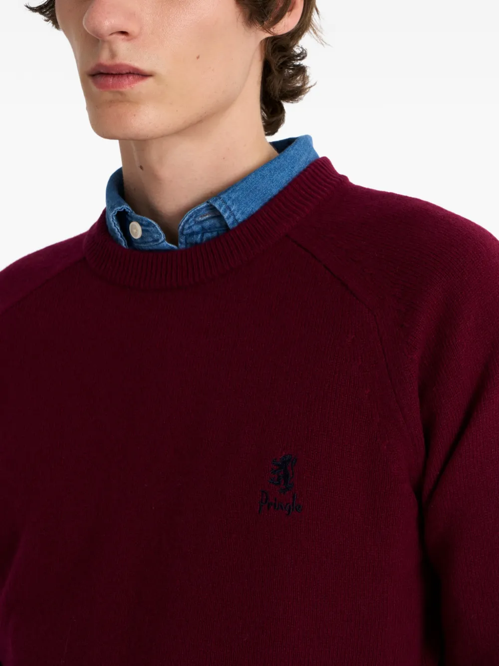 Pringle of Scotland Trui met ronde hals Rood